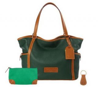 Dooney & Bourke Double Handle Leather Tote w/ Accessories —