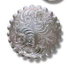  Wage Sterling Silver Conchos 2" Rosettes MKR MRKD