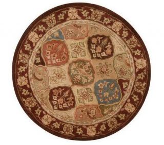 Royal Palace Persian Style Panel 6 Round Handmade Wool Rug —
