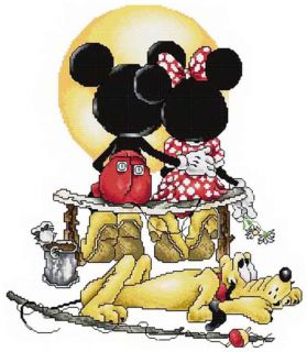 Cross Stitch Kits Disney Mickey and Minnie See Sunset