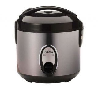 Aroma 4 Cup Rice Cooker and Food Steamer Black —