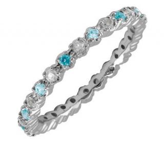 Simply Stacks Sterling Aquamarine & Diamond Stackable Ring   J298694