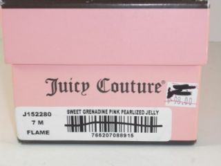 Juicy Couture Flame Pink 7 M Womens Pearlized Jelly Flats Thongs