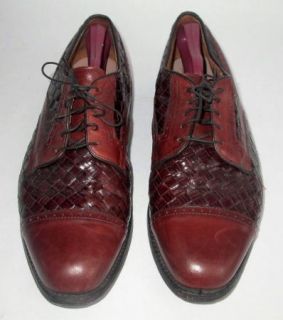 Vintage Allen Edmonds Crandon Brown Woven Leather 10 5 Eee Oxford Cap