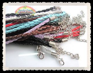  20pcs Cord Thread Real Leather Mixed Necklace Cord 46cm B6