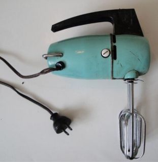 Retro Vintage Aqua Blue Fostoria Hand Mixer 60s Working