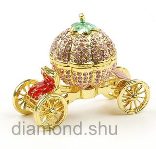 Crystal Pumpkin Car Trinket Jewelry Box