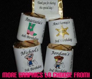 Cowboy Cowgirl Western Rodeo Nugget Candy Bar Wrappers Party Favors