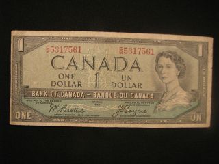  One Dollar $1 Bank of Canada Serial C M 5317561 Beattie Coyne