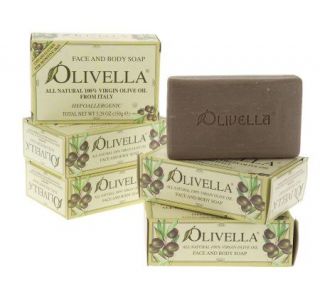 Olivella Set of 6 100Virgin Olive Oil Beauty Bars —
