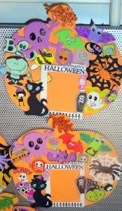 16 Halloween Creepy Crypt Magnetic Orange Pumpkin Picture Frames Party