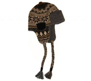 Muk Luks Traditional Knit Button Top Trapper Hat for Men —