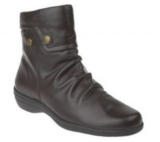 Easy Street Flat Ankle Boots w/ Ruching & Side Zip —