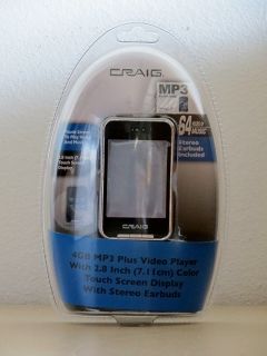 Craig CMP621 4 GB MP3 MP4 Music Video Player Touch Screen Brand New