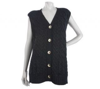 Aran Craft Button Front Vest with Two Front Pockets   A210296