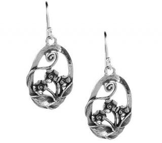 Or Paz Sterling Oval Floral Openwork Dangle Earrings   J159410