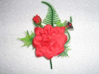 Vintage Christmas Corsages from The 1950s or Early 60s Pins Reds