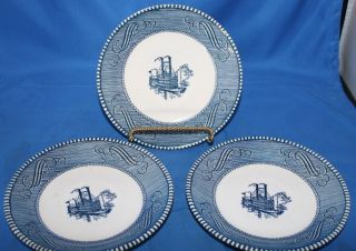 Royal Currier and Ives China Dinnerware Saucers Set of three