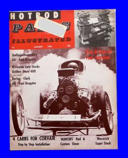 HOTROD PARTS ILLUSTRATED JAN 1964 CORVAIR 4 CARBS 1929 ROADSTER