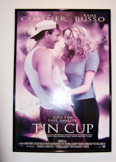Autographed Kevin Costner Tin Cup Movie Poster Framed