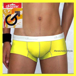 Groovin Mens Yellow Cup Boxer Brief Underwear S