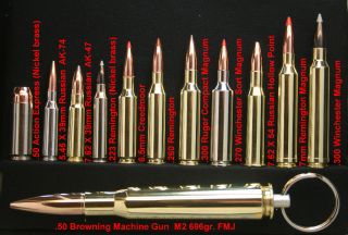  Bullet Keychain Inert 223 6 5 7 50AE 50 BMG More