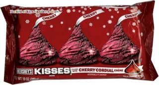 Cherry Cordial Creme Kisses Milk Chocolate Hersheys Christmas Candy