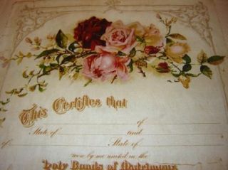 Fabric Blue Hill Marriage Certificate Wedding Panel