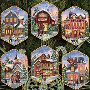 8785 Christmas Village Ornament Cross Stitch Kit 5 6 P