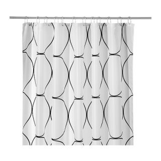 IKEA Uddgrund Shower Curtain Black White 200 cm x 180cm