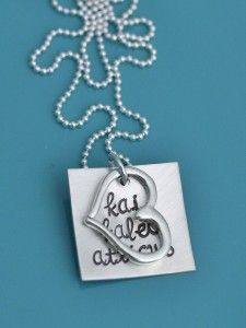 Sterling Silver Hand Stamped Personalized Necklace Mother Custom Mommy