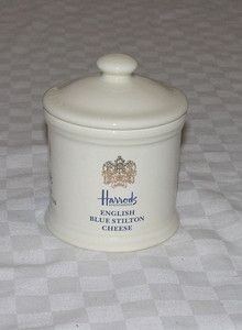 English Blue Stilton Cheese Ceramic Jar Pot Crock with Lid