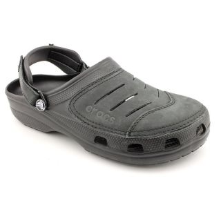 Crocs Yukon Mens Size 12 Black Nubuck Leather Clogs Shoes
