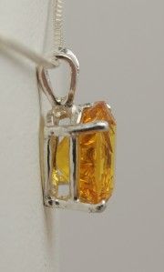 Citrine 10x8 Oval Concave Cut Pendant Necklace Sterling Silver