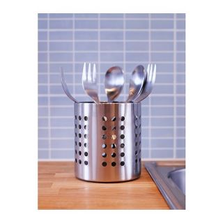 IKEA Kitchen Cutlery Caddy Utensil Holder Stand Stainless Steel New