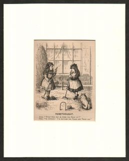  1871 Antique Print of Croquet