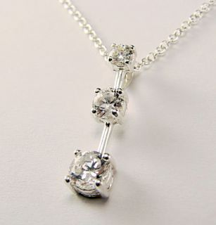 925 Sterling Silver White CZ Stones Journey Necklace and Earrings Set