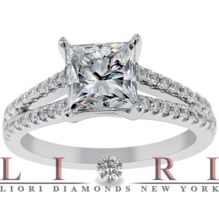 80 Carat D VS1 Certified Princess Cut Diamond Engagement Ring 18K