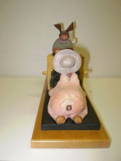 Williraye Studio WW1107 Coyes Company Farm Girl Bunny Boy Pig Teeter