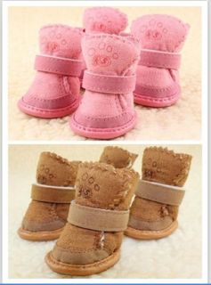 Warm Cozy Pet Dog Boots Puppy Shoes 2 Colors for Winter for Small Dog