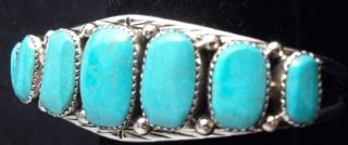  Silver and Turquoise Bracelet/Cuff Signed LAURA J. DABBS & SONS 250