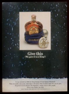 1964 Seagrams Crown Royal Canadian Whisky Bottle Photo Vintage Xmas