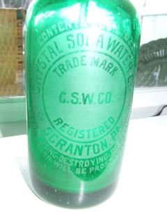Vintage Seltzer Bottle From Scranton Pa Crystal Soda Water Co