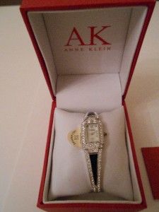 Anne Klein New York Black Swarovski Crystal Bracelet Wrist Watch
