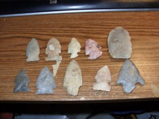 We Have Ten Nice Arrowheads from Indiana Real Authentic