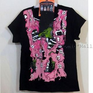 Girls Halloween Costume T Shirt Bandana Decaying Worm Ridden Pink