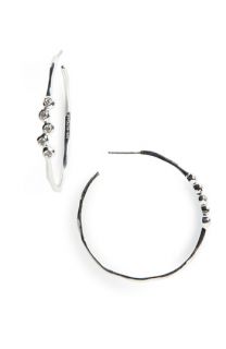 Ippolita Silver Rain   Number 3 Diamond Hoop Earrings