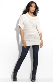 Caslon® Cowl Neck Sweater & Rib Knit Tee with KUT from the Kloth Skinny Jeans
