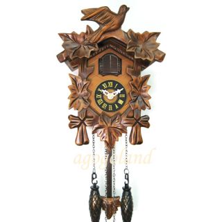 New Hand Carve Quartz Bird Maples Wooden Cuckoo Clock