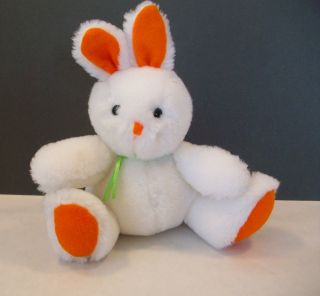 Dakin White and Orange Plush Bunny 7